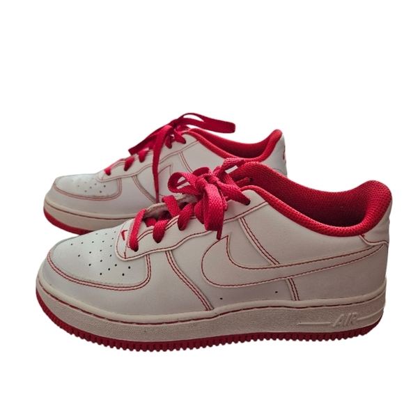 Nike Air Force 1 Youth Shoes Red and White Size 5Y - Picture 4 of 8